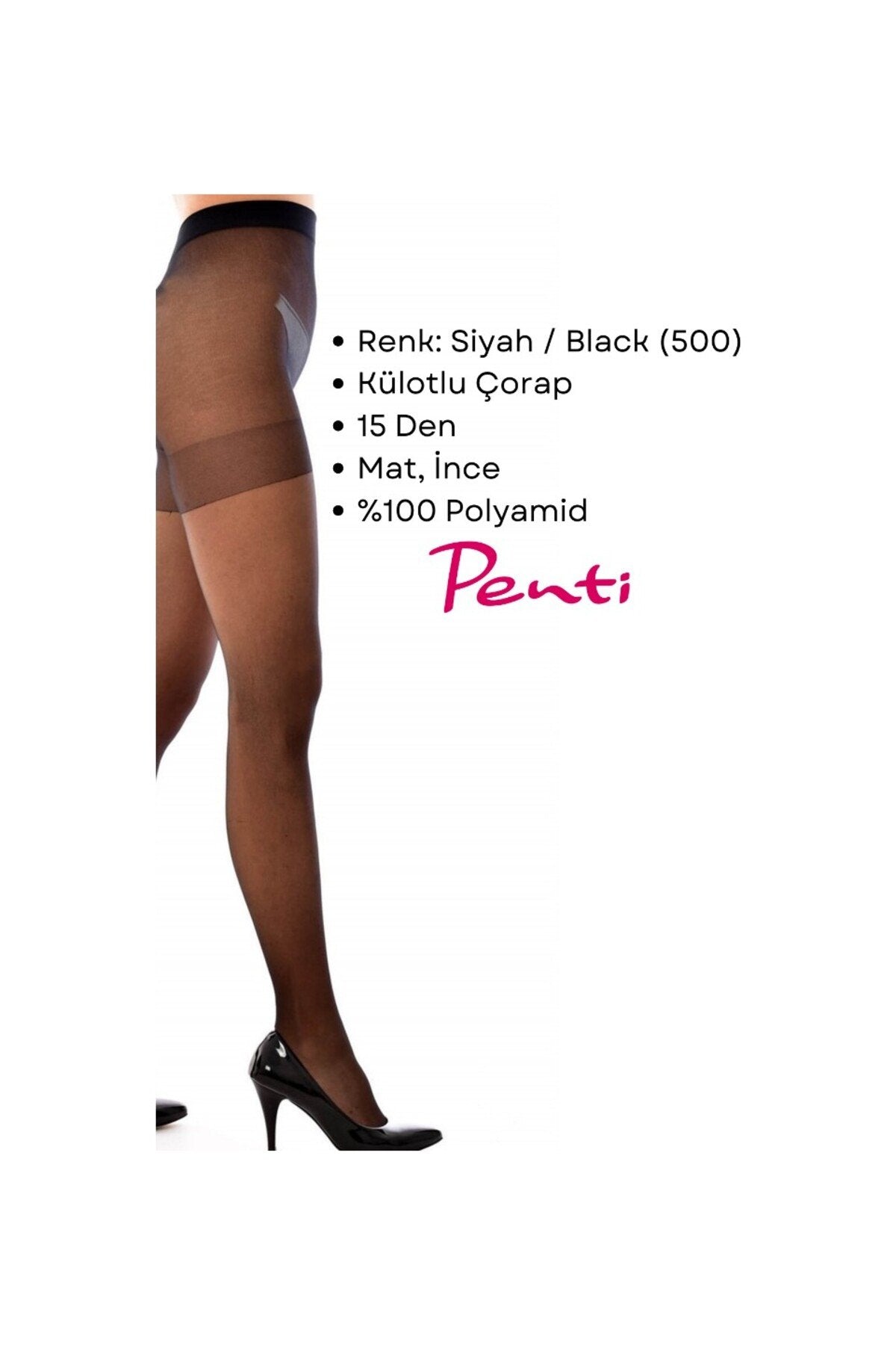 3'lü Kadın 500 Siyah Süper 15 Den Mat Ince Külotlu Çorap