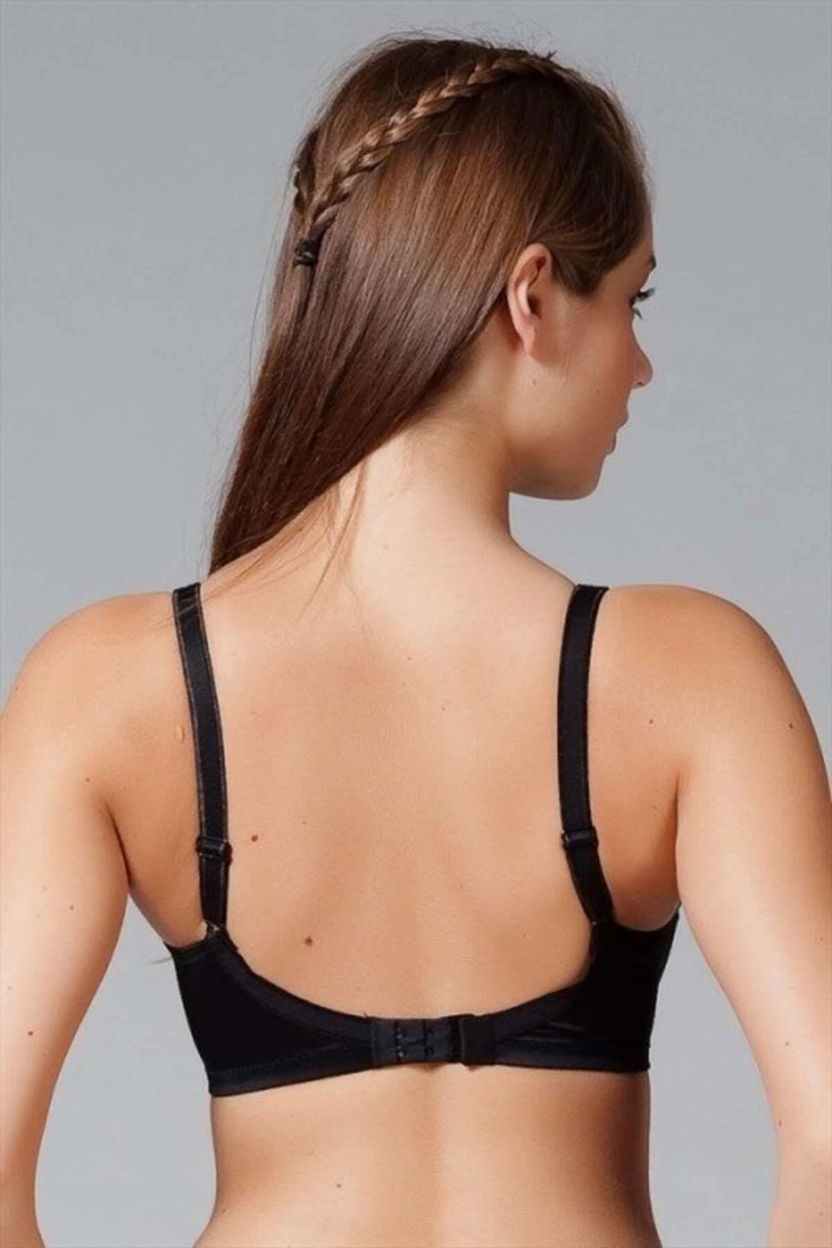 1640 Siyah Renk Balenli Desteksiz Toparlayıcı Küçültücü Sütyen