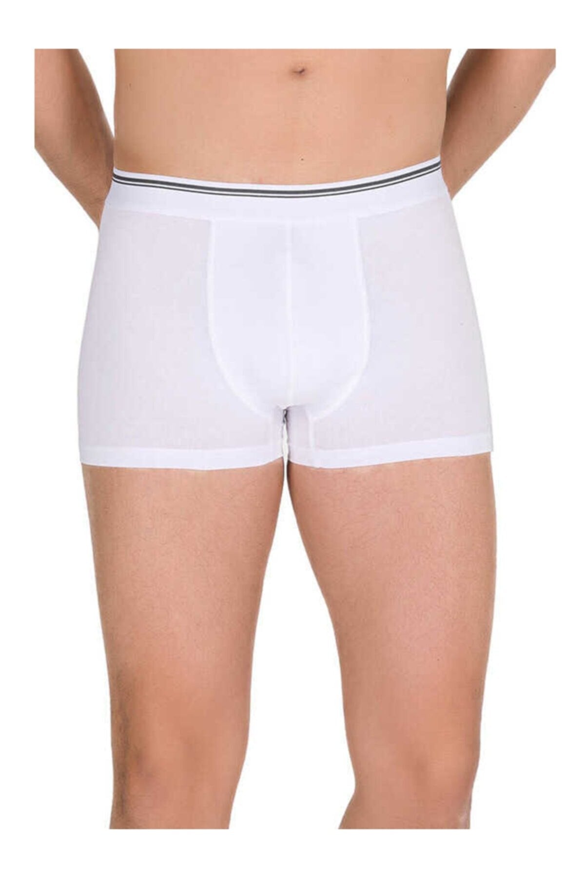 1097 Beyaz 6'lı Paket Likralı Boxer 1097 Beyaz