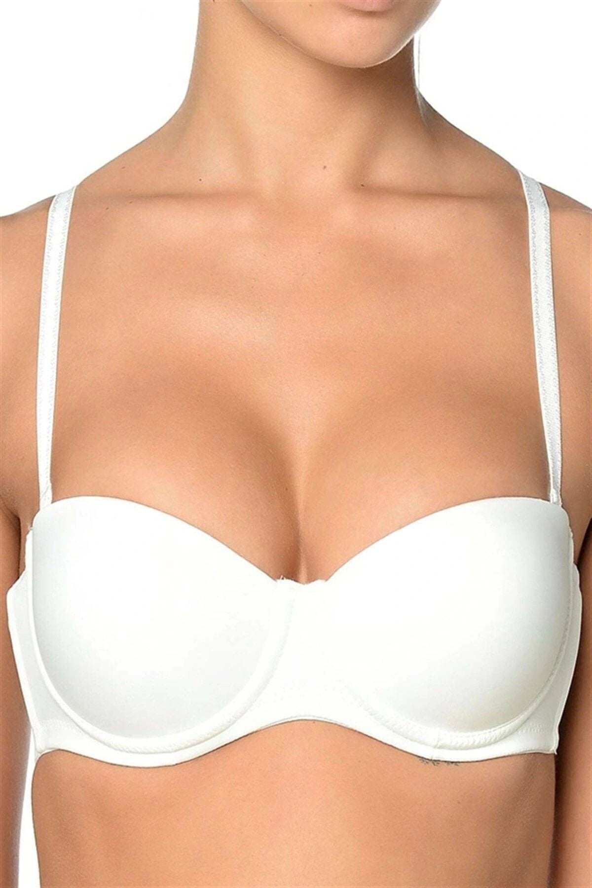 2550 Dolgusuz Straplez Sütyen - Ten