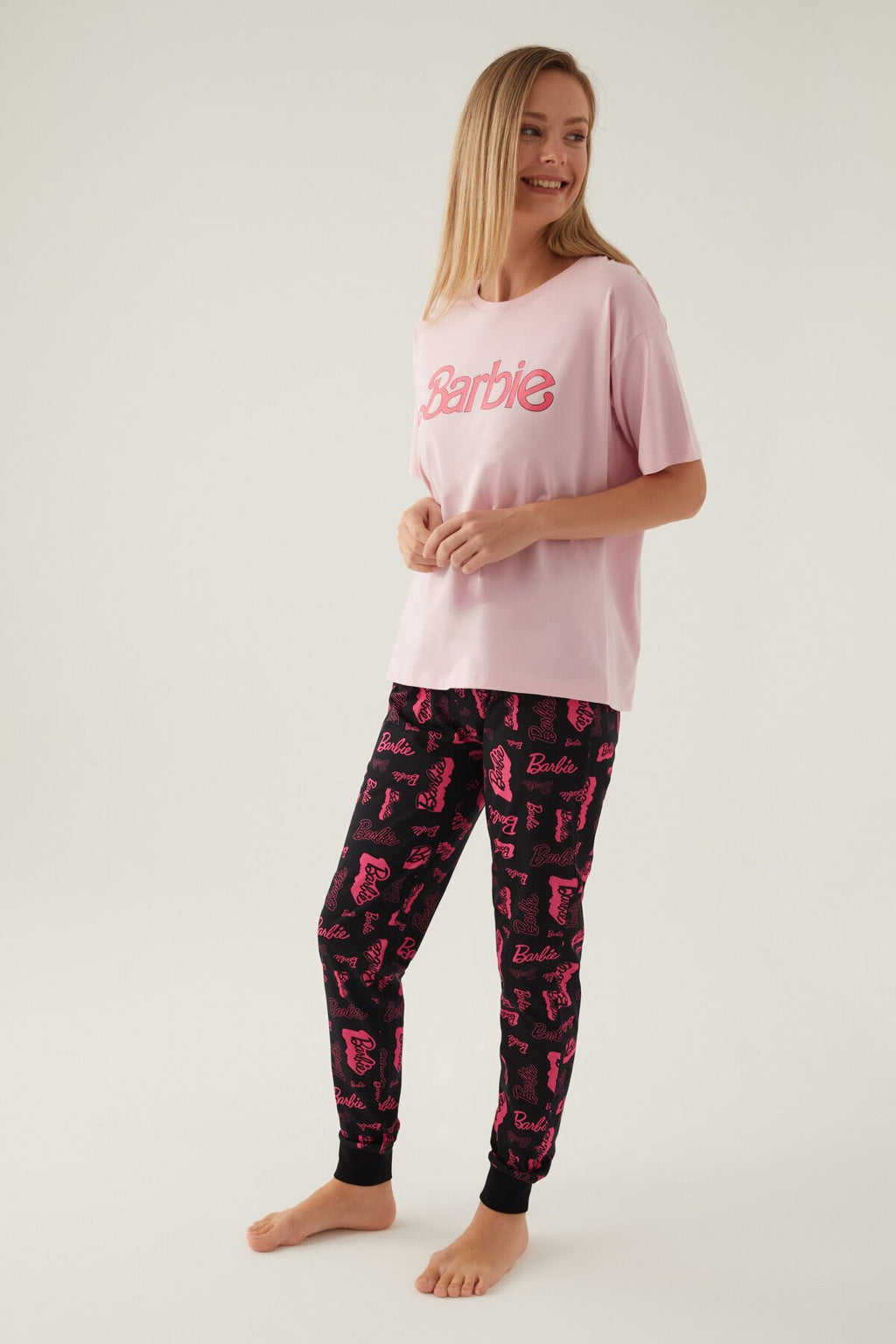 Cool Toz Pembe Kadın Kısa Kol Pijama Takımı