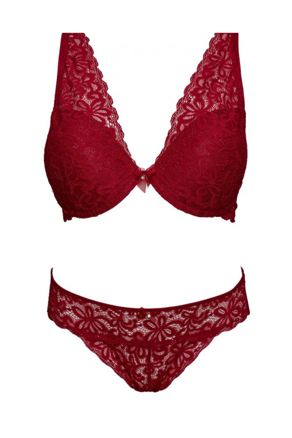 Kadın Bordo Soft Dolgulu Sütyen Takım 4617