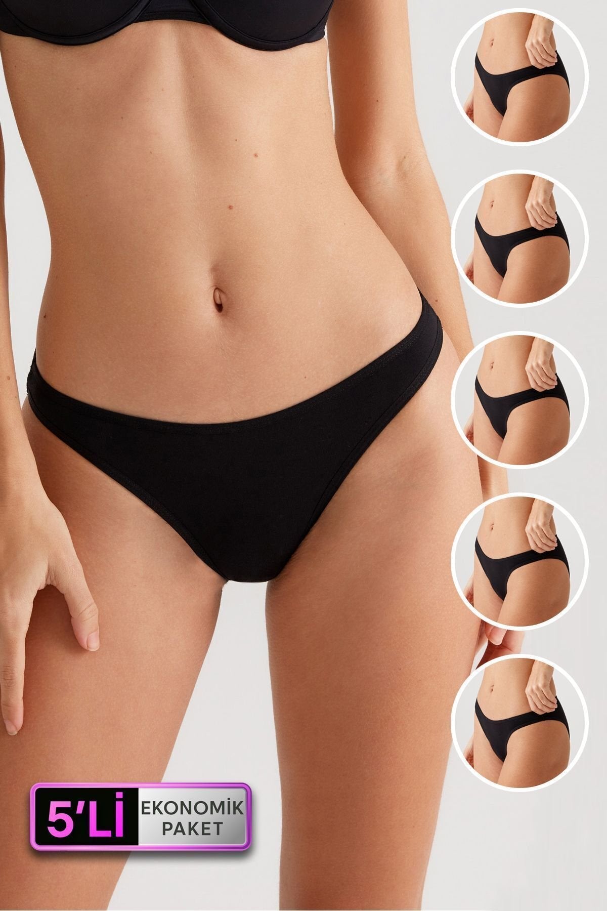 5'li Paket 2955 Pamuklu Basic Brief Normal Bel