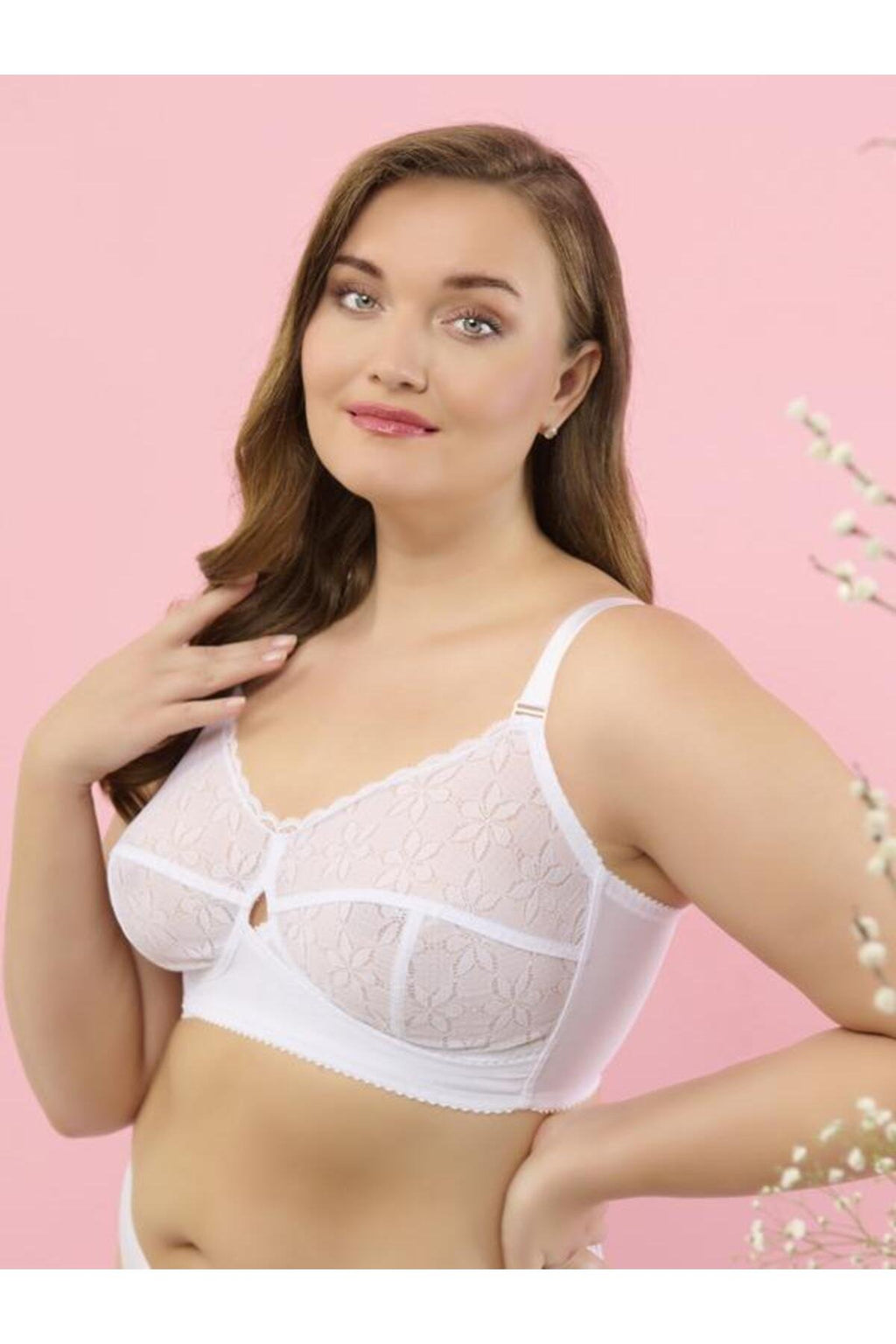 2 Beden Küçültücü ve Toparlayıcı Balensiz (Telsiz) Kutulu Dantelli Sütyen Cup'sız 1350