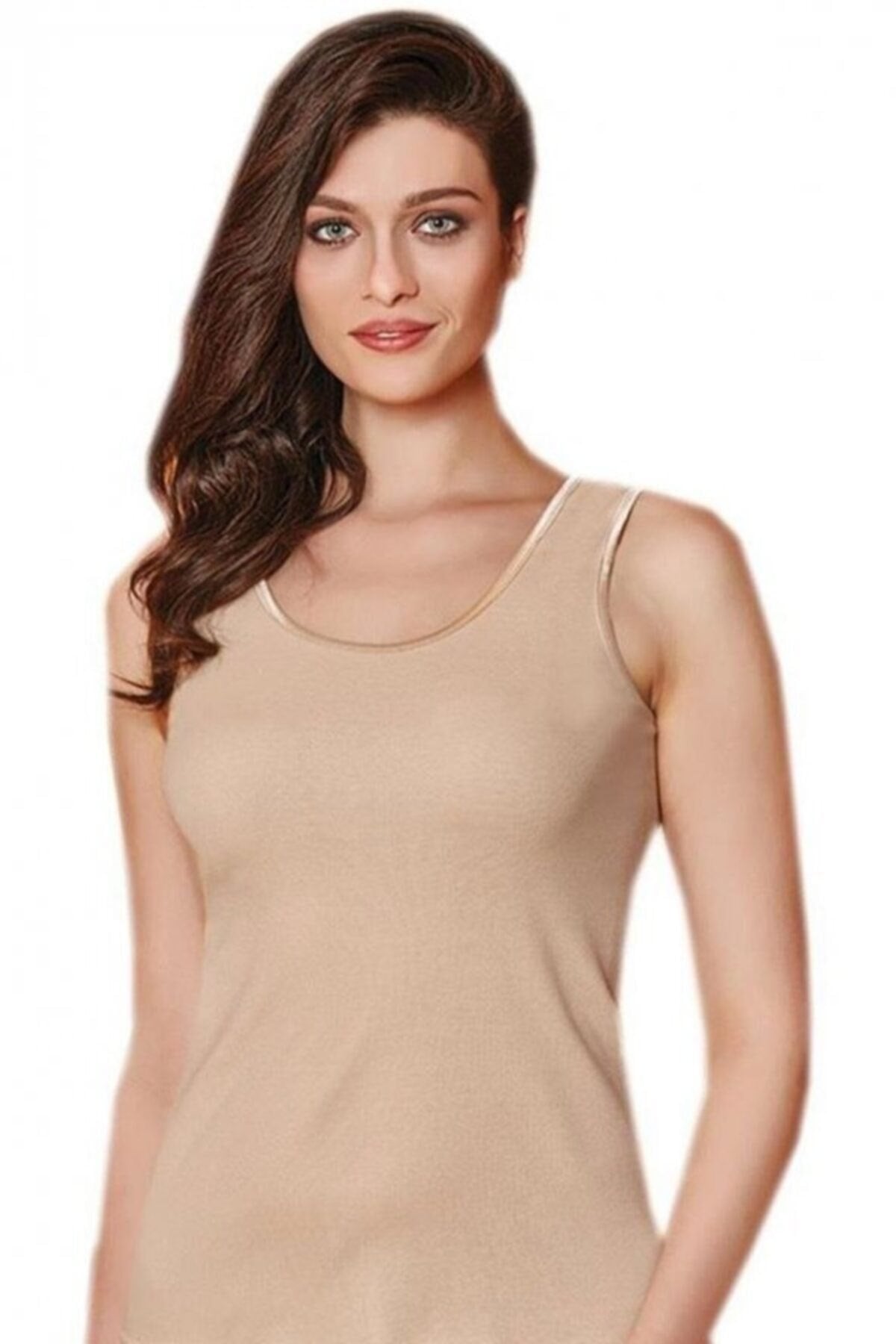 2'li Paket Kadın Geniş Askılı Biyeli Atlet Siyah 2127