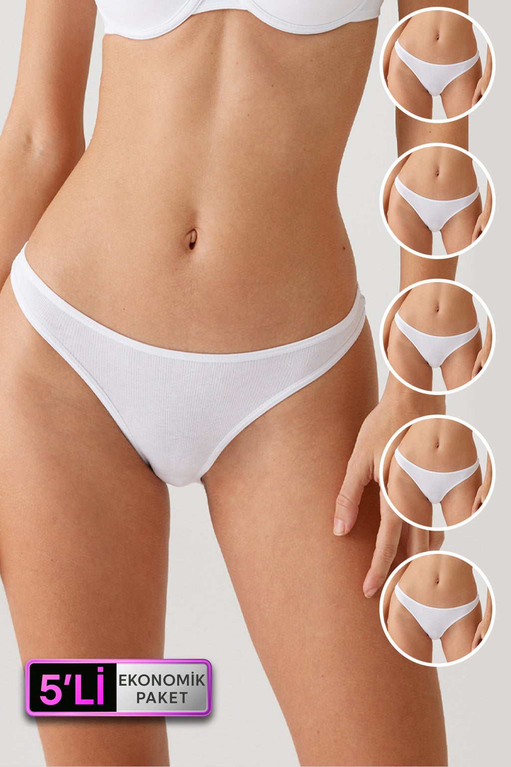 5'li Paket 2955 Pamuklu Basic Brief Normal Bel
