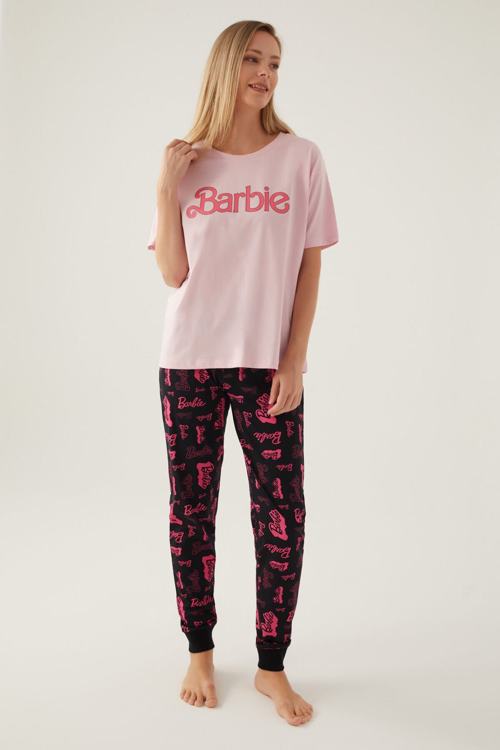 Cool Toz Pembe Kadın Kısa Kol Pijama Takımı