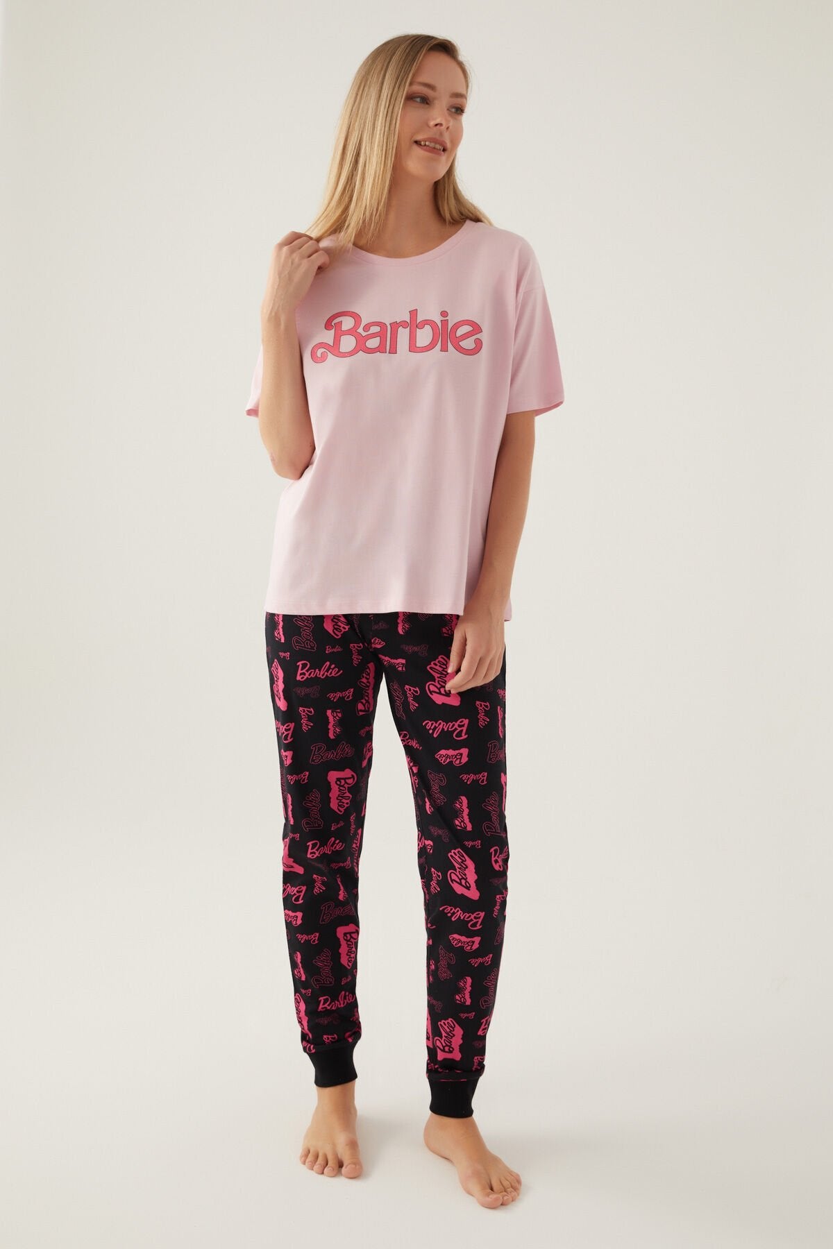 Cool Toz Pembe Kadın Kısa Kol Pijama Takımı