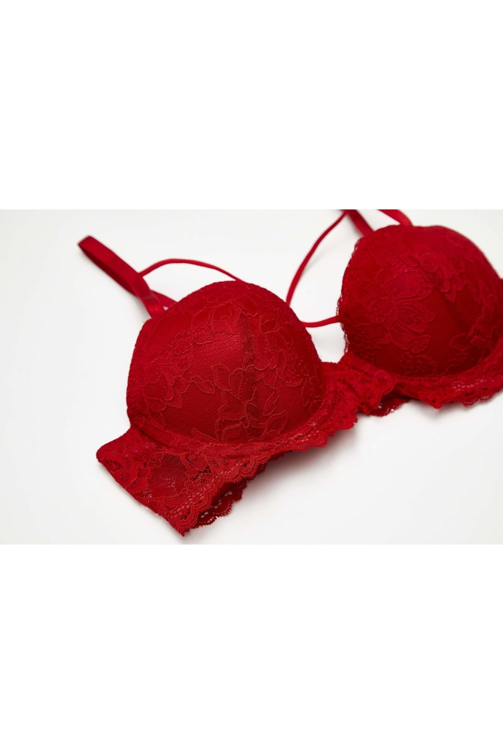 20206 Berry Kırmızı Dolgulu Dantel Sütyen Takım