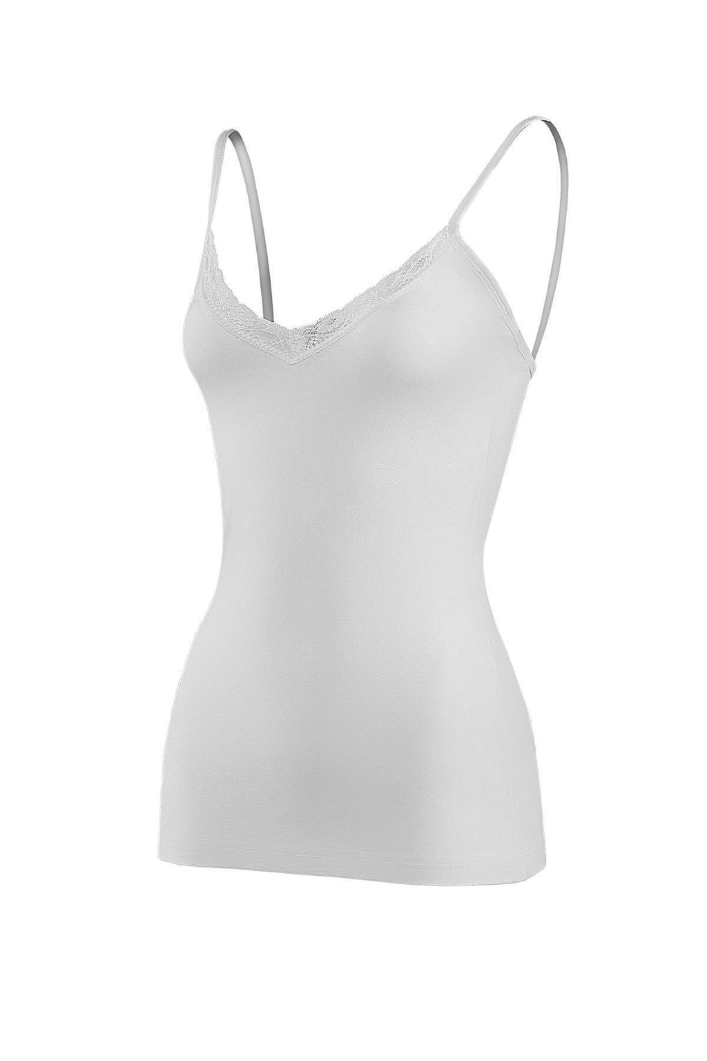 2225 V Yaka İp Askılı Dantelli Kadın Atlet